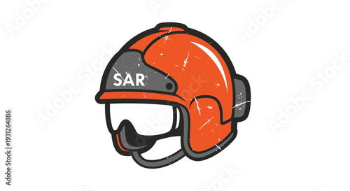 Search and Rescue Helmet with Visor and SAR Label