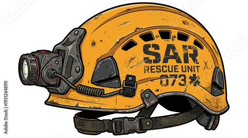 Search and Rescue Helmet with Headlamp