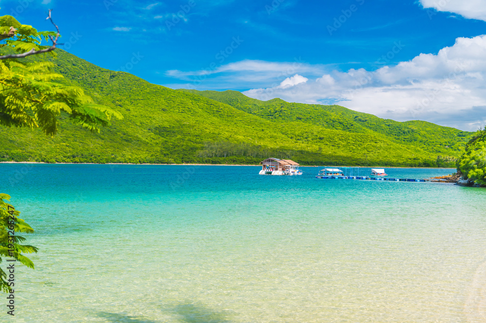 custom made wallpaper toronto digitalSummer island palm tree sea sand beach.