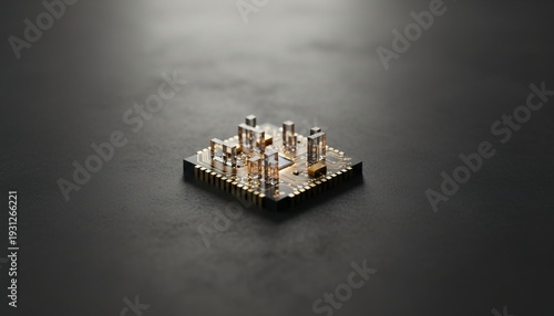 Miniature Oil Refinery on Lego Blocks Isolated on Black Background