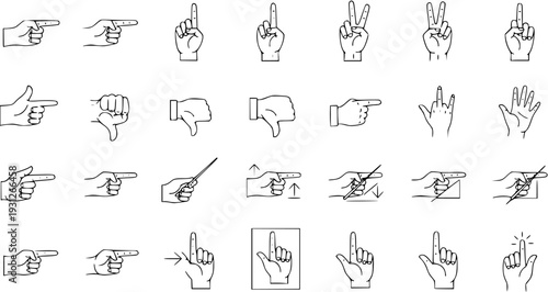 Line Art Hand Gestures: A Collection of Vector Symbols for Design