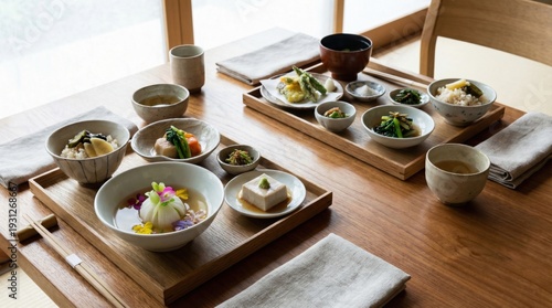 Beautiful refined cuisine and Japanese lunch in a Japanese-style room with natural light/自然光が差し込む和室で頂く美しい精進料理・和食ランチ