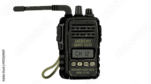 Vintage two-way radio, walkie-talkie communication device