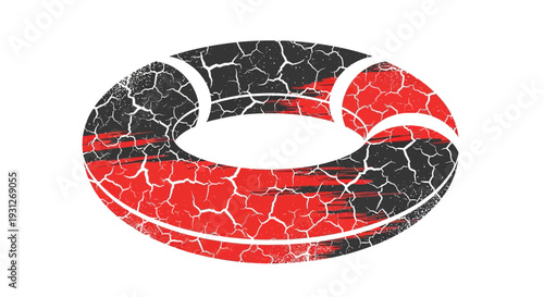 Abstract Torus Shape with Cracked Texture