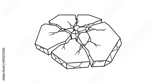 Cracked Ice Surface Illustration