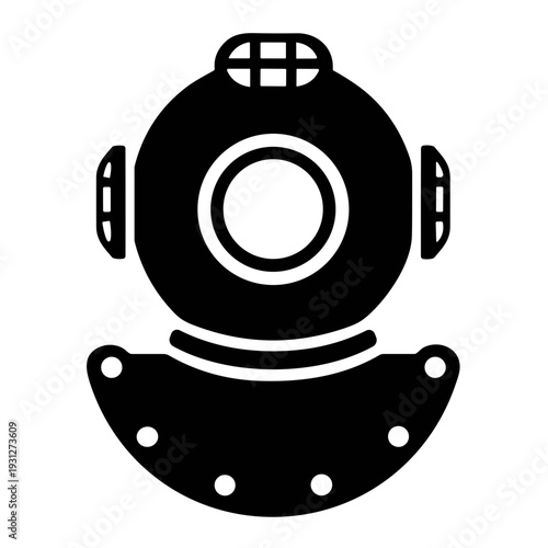 vector illustration vintage diving helmet 