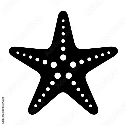 icon illustration starfish on black vector