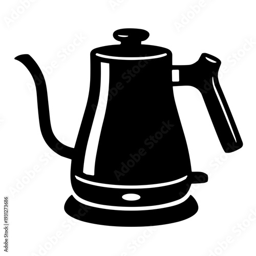 old kettle isolated on silhouette vector