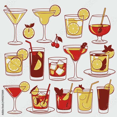 Cocktail Collection vector illustration