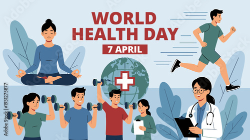 World Health Day Celebration vector illustration