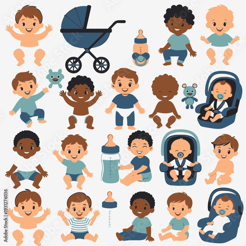 Baby Care Elements vector illustration