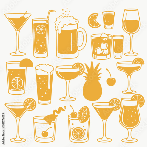 Cocktail Collection vector illustration