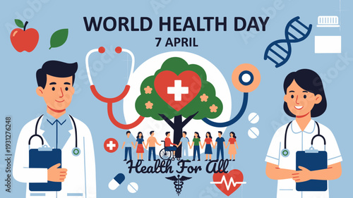 World Health Day Celebration vector illustration