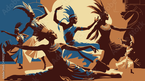 Dancers in Motion vector illustration