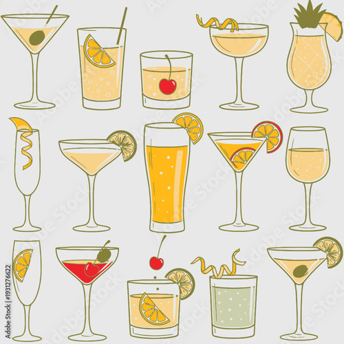 Cocktail Collection vector illustration