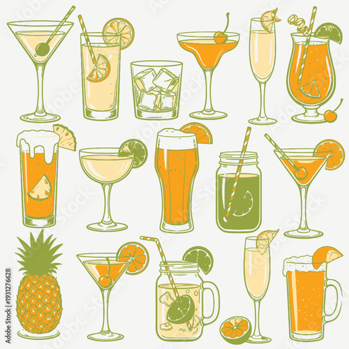 Cocktail Collection Illustration vector illustration