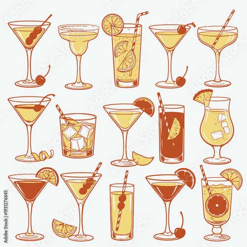 Cocktail Collection vector illustration