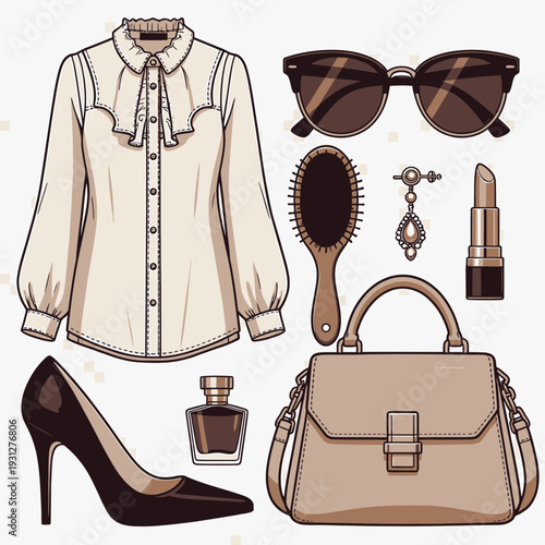Fashion Accessories and Clothing vector illustration