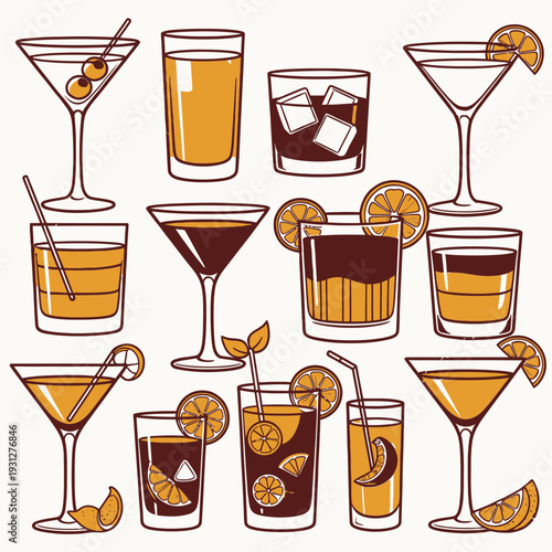 Cocktail Collection Illustration vector illustration