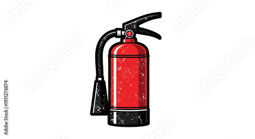 Red fire extinguisher isolated on white background