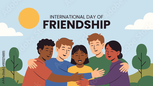 Diverse Group of Friends Celebrating Together vector illustration