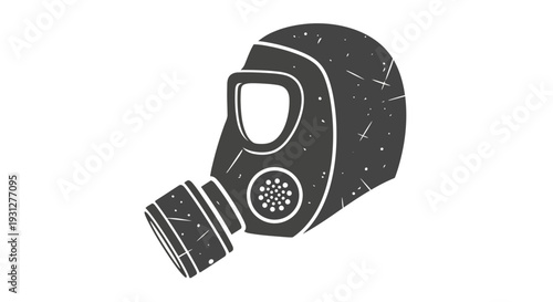 Retro gas mask illustration with grunge texture