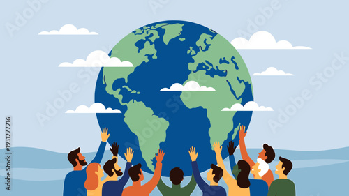 Global Unity Celebration vector illustration