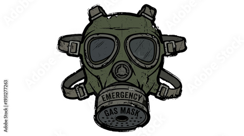 Vintage Gas Mask Illustration