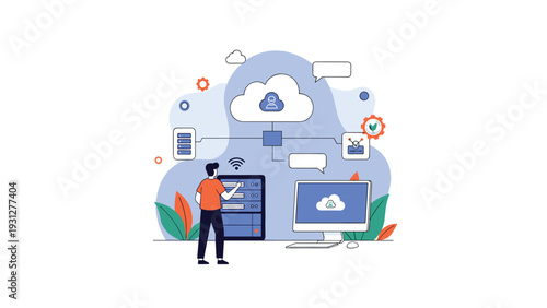 IT administrator manages network infrastructure and cloud server connectivity to ensure seamless data flow and system stability.