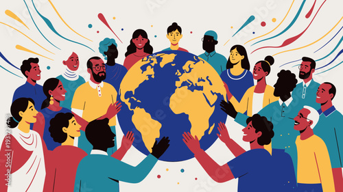 Global Unity Celebration vector illustration