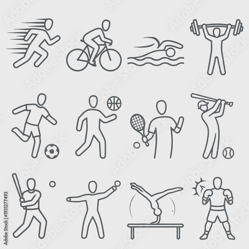 Various Sports Icons vector illustration
