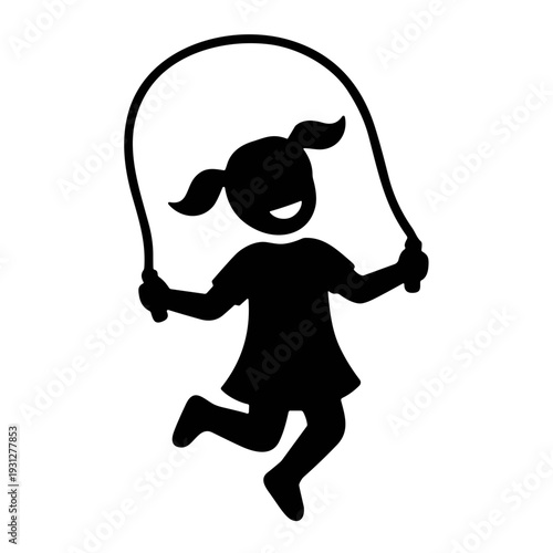 vector illustration silhouette of a girl jumping