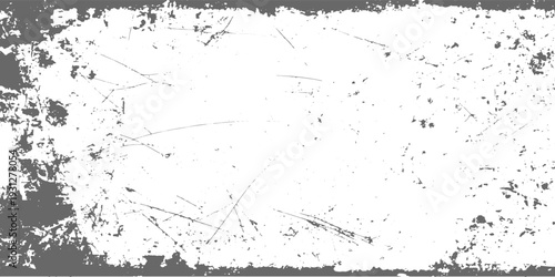 Black distressed grain texture with subtle grunge effect on white cement base rough dirty wall background and monochrome grunge frame overlay.