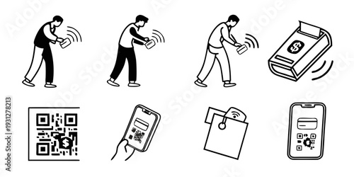 Illustration of various methods for paying and receiving payments