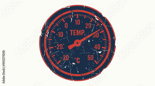 Vintage thermometer showing hot temperature