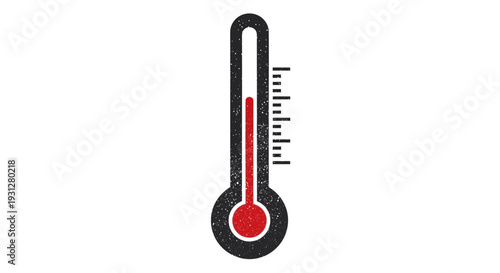 Thermometer icon, temperature measurement, heat and cold concept.