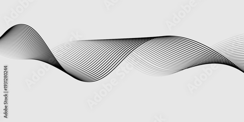 Minimalist black flow wave lines