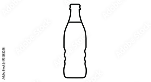 Simple line drawing of a glass bottle against a white background silhouette