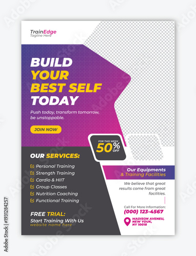 Join Our Modern Gym and Fitness Flyer for Personal Training and Exclusive Discounts 