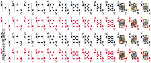 Bild auf Leinwand High-Quality Playing Cards Set - Casino Jumbo Index v1