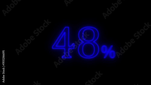 Neon Blue48Percent Progress Indicator on Black Background
