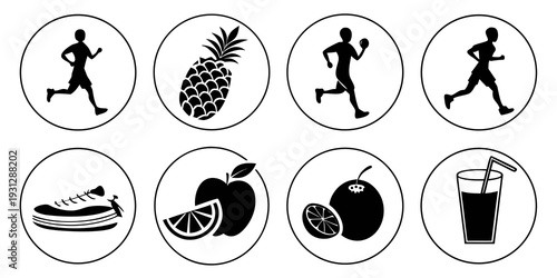 Healthy lifestyle choices with exercise and nutritious food options