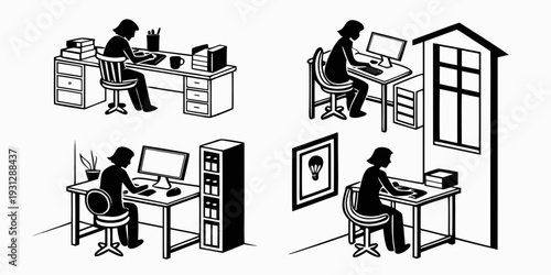 Students engaged in various study environments and activities.