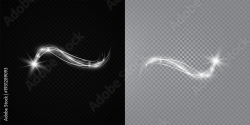 Glowing Star Light Effect with Sparkle Rays and Lens Flare on Transparent Background