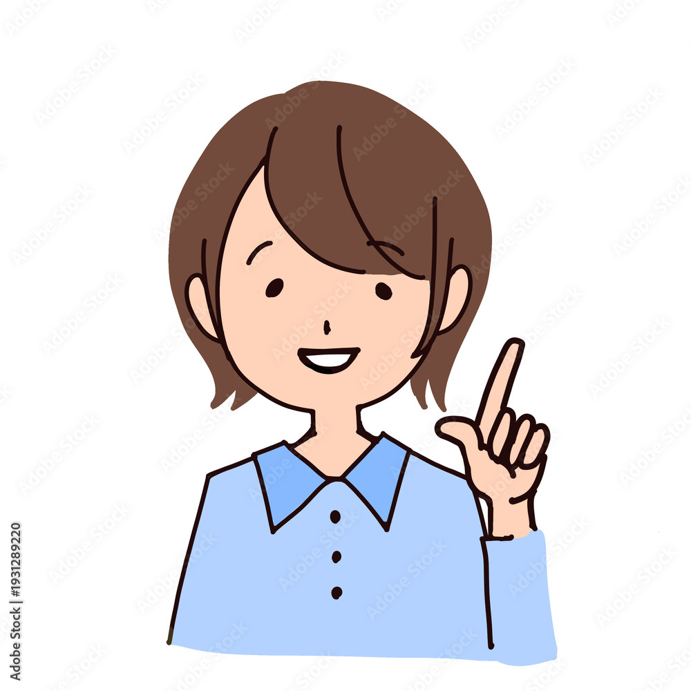 Fototapeta premium 人差し指を立てた女性