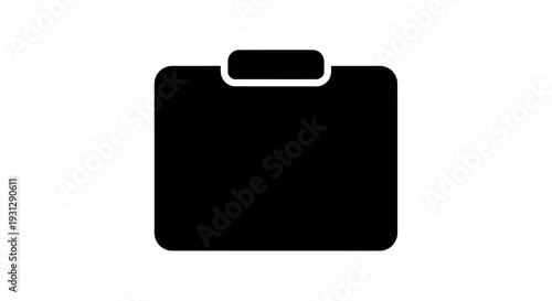 A simple, solid black graphic icon representing a clipboard, ideal for UI design and documentation purposes