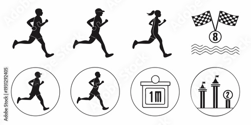 A visual representation of a marathon race and its key elements