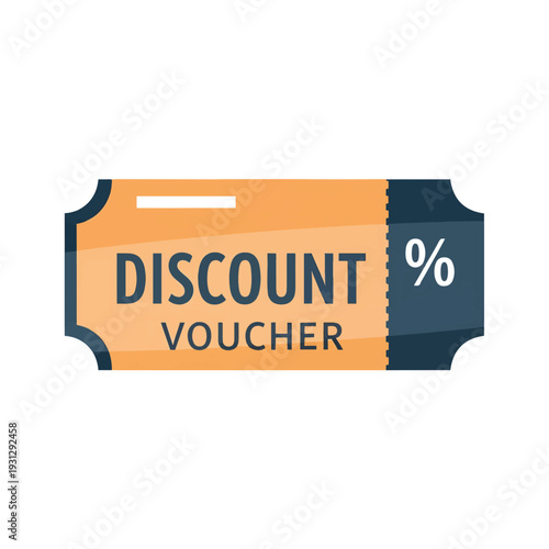 Discount Voucher Ticket with Percentage Symbol.