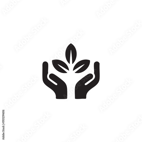 Hands cradling a sprouting plant in a nurturing gesture symbolizing growth and care from a close-up perspective