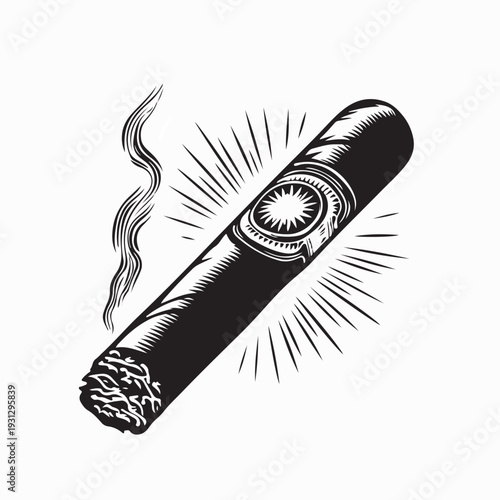 Classic Cuban Cigars Vector Graphic Design Isolated On White Background